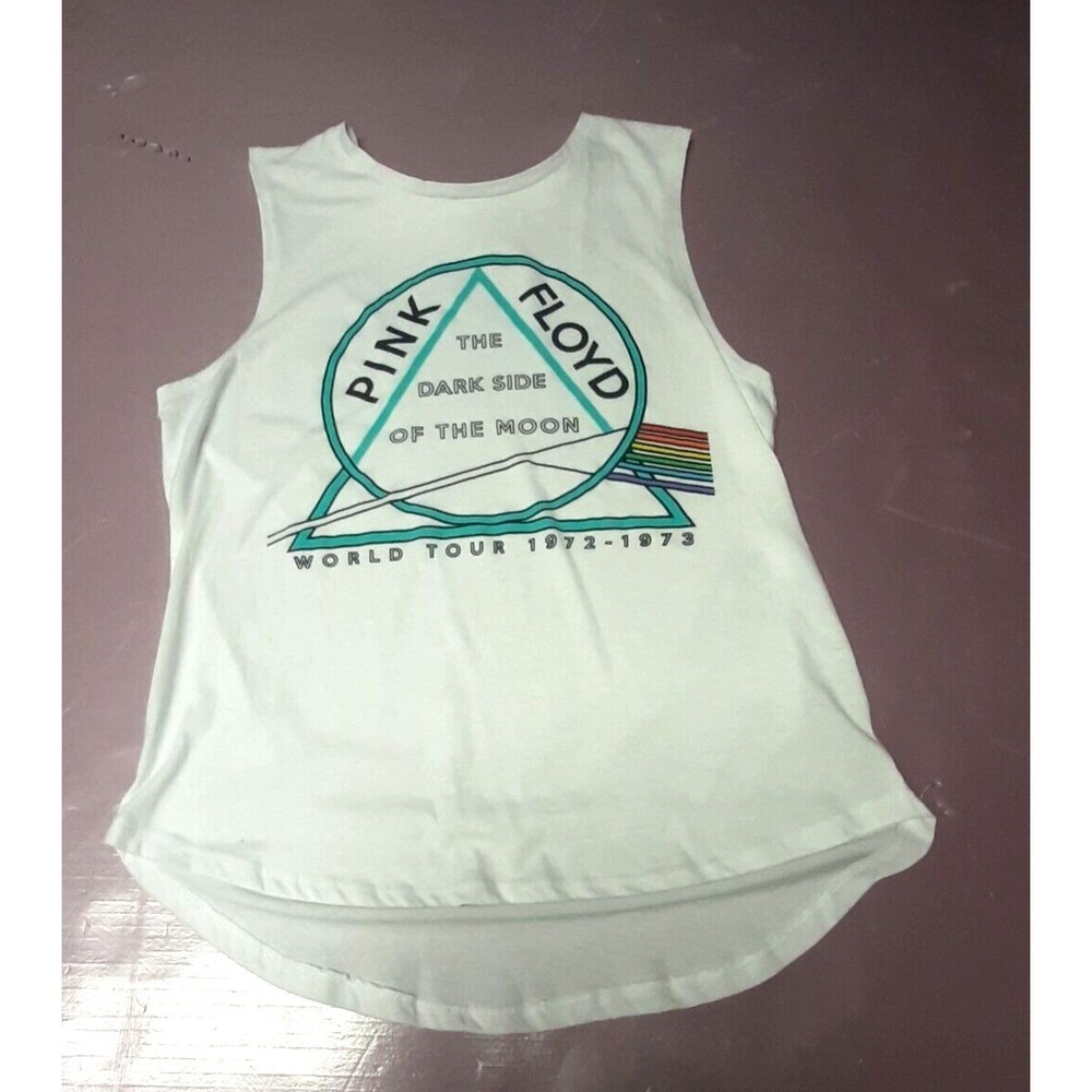 Pink Floyd Women's Tank Top rainbow Dark Side Of The Moon Beach Cover Size M